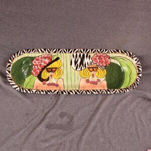 2002 long oval Aunt Gertie Swak wall hanging or serving plate signed (W2927)